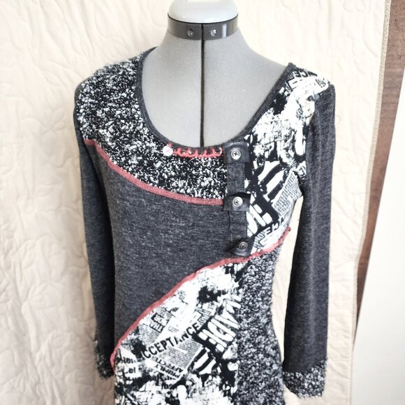 Pappalon‎ Size Small Black Mixed Media Dress - Picture 1 of 9